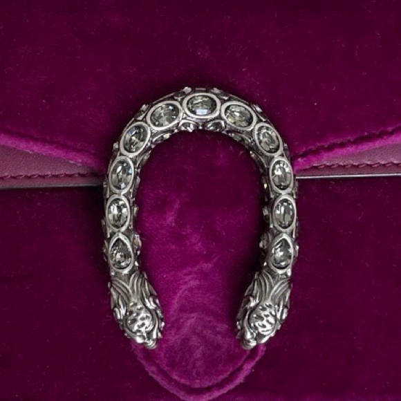 Like New Velvet Super Mini Dionysus Shoulder Bag Fuchsia - Picture 3 of 15